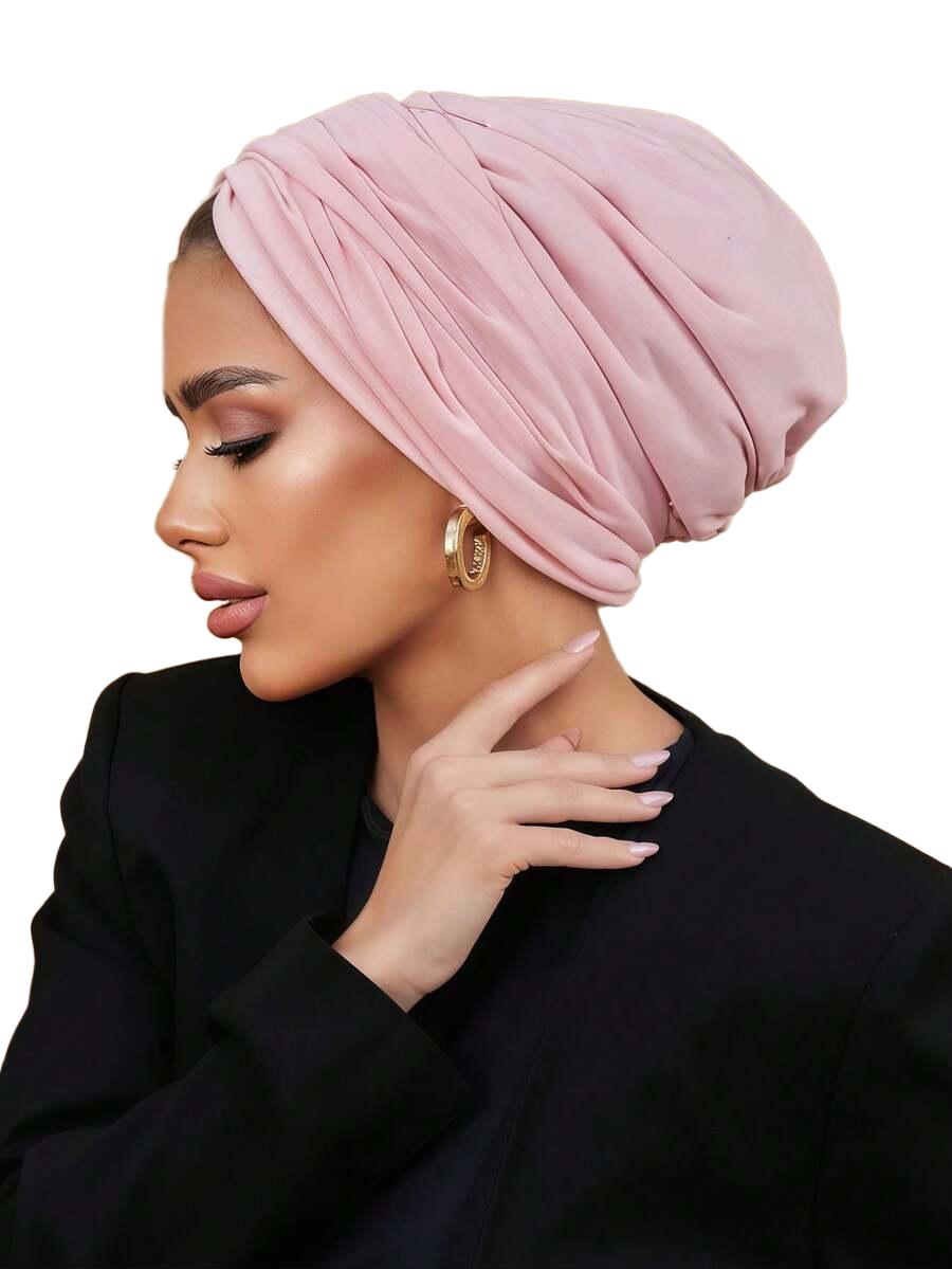 różowy turban na głowę
