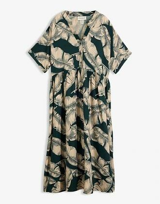 MIDI KAFTAN SUKIENKA MIĘKKI WYKONANA Z WISKOZY