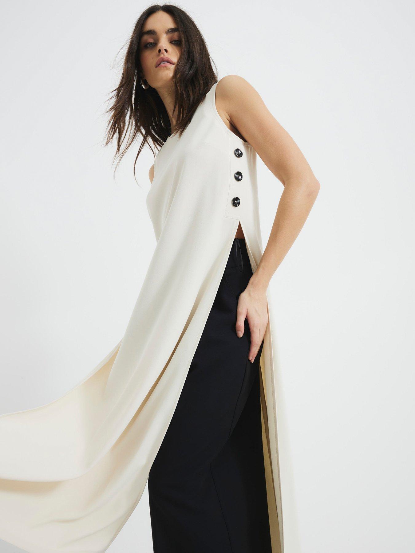 RIVER ISLAND TOP MAXI WYCIĘCIA GUZIKI 