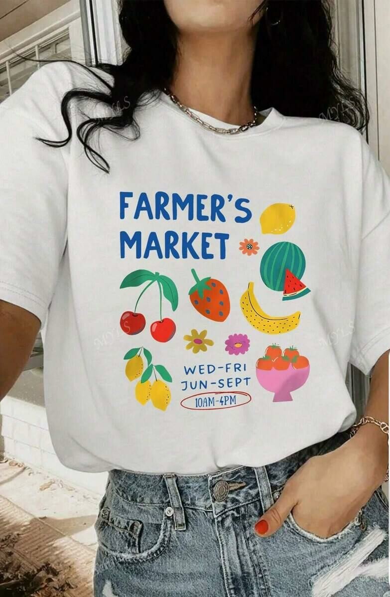 BIAŁY T-SHIRT OKRĄGŁY DEKOLT nadruk