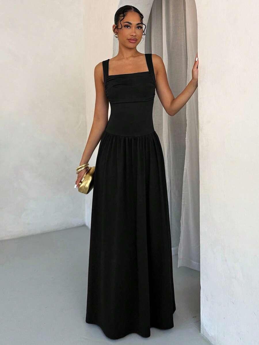 CZARNA MAXI SUKIENKA