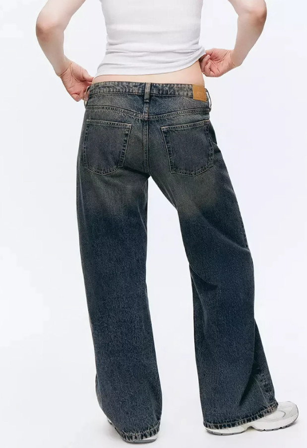 spodnie jeans szerokie nogawki