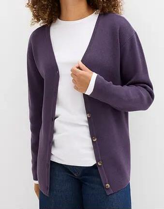 SWETER DAMSKI SEREK/V-DEKOLT BAWEŁNIANY ROZPINANY