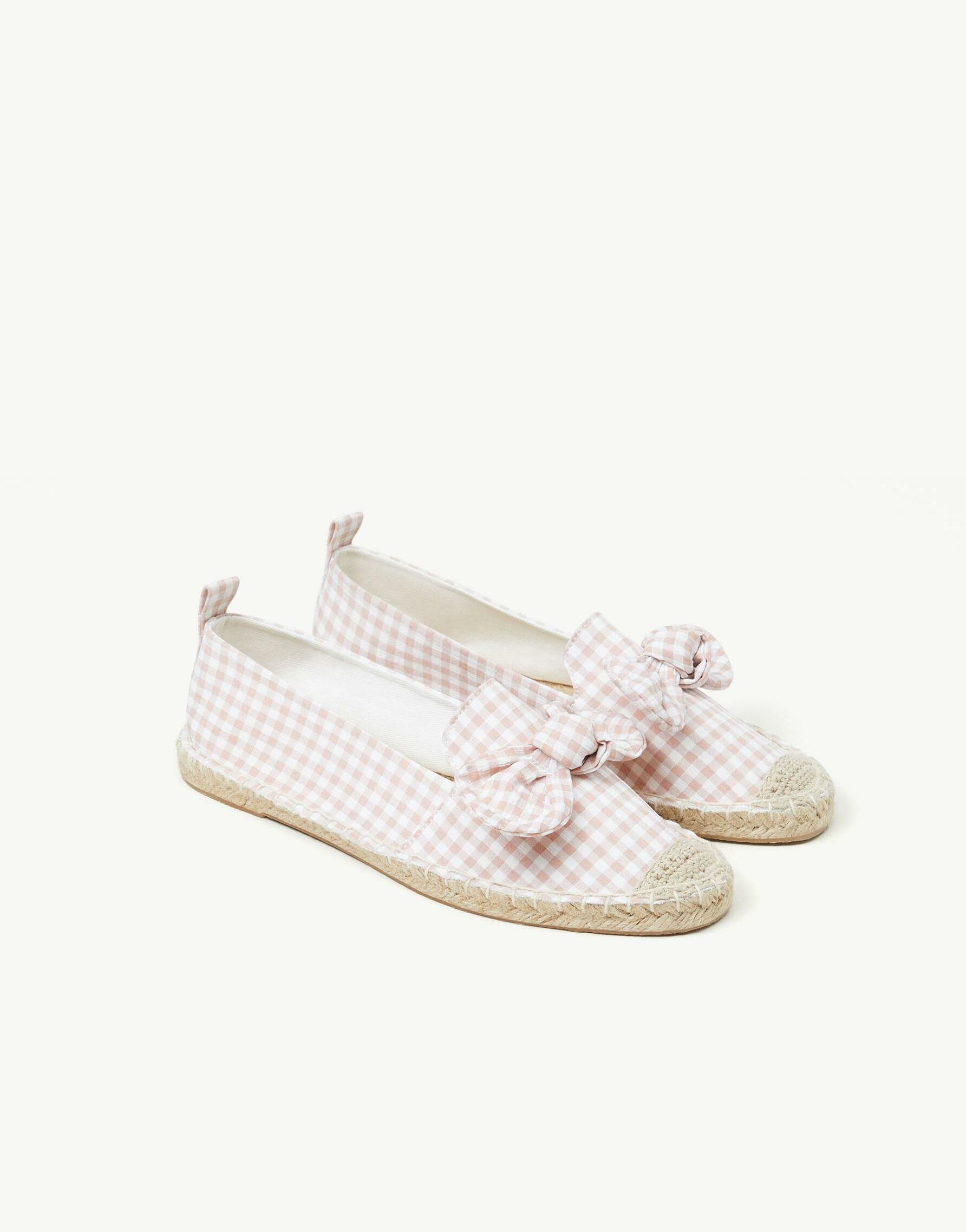  ESPADRYLE WZÓR KRATKA KOKARDA