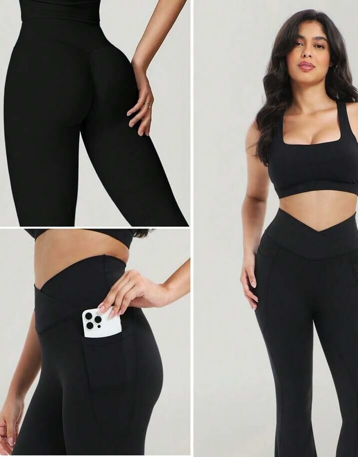 CZARNE LEGGINSY DZWONY