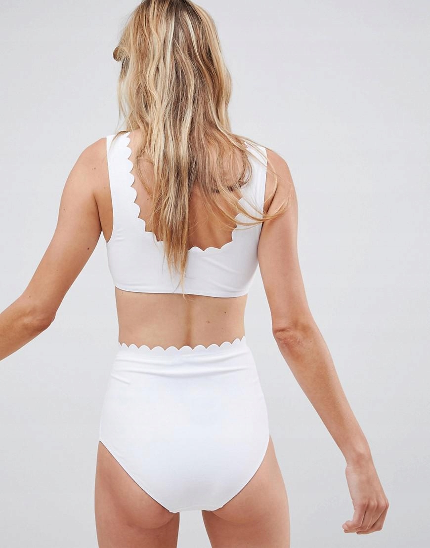 biały dół od bikini WYSOKI STAN