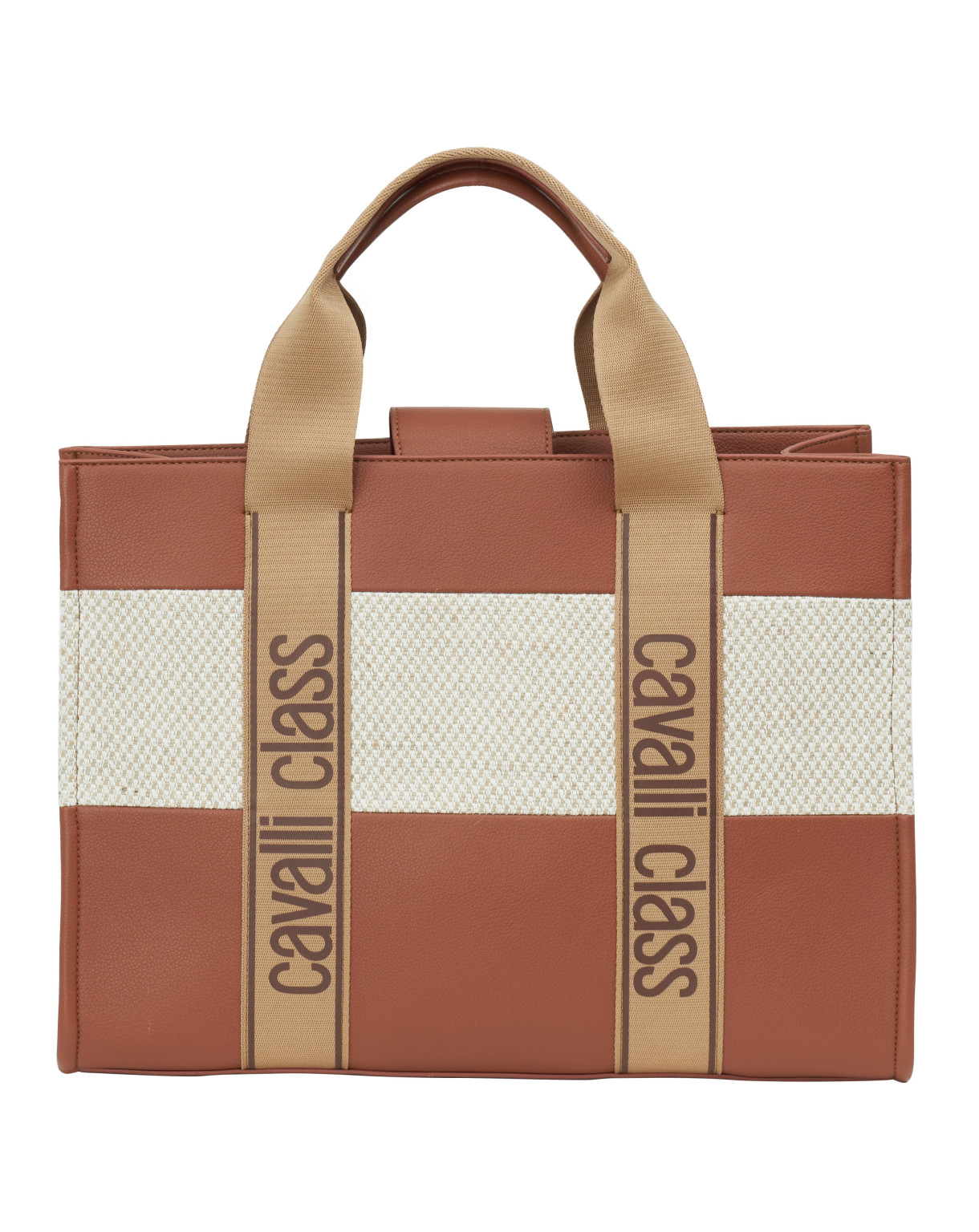 BRĄZOWA TOREBKA SHOPPER ELISA LOGO