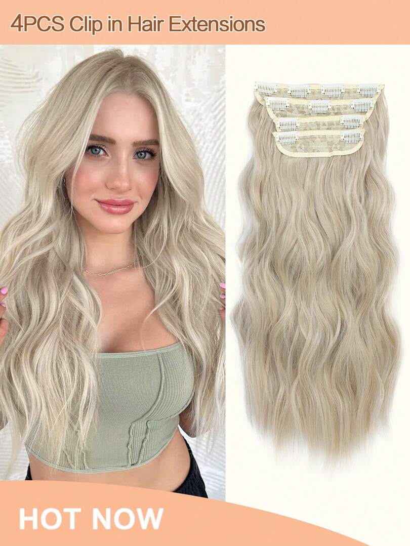BLOND KLIPSY Z WŁOSÓW SYNTETYCZNYCH