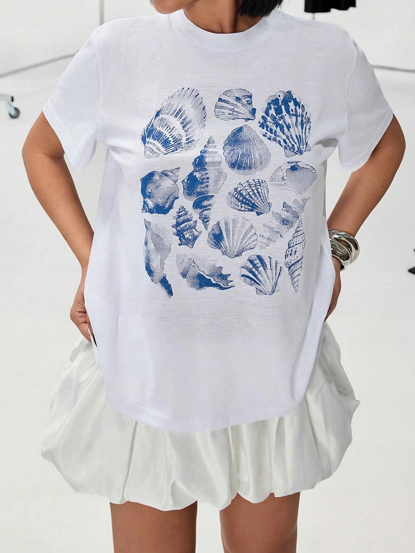 BIAŁY T-SHIRT PRINT