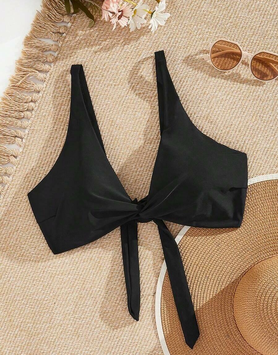 czarna góra od bikini wiązanie