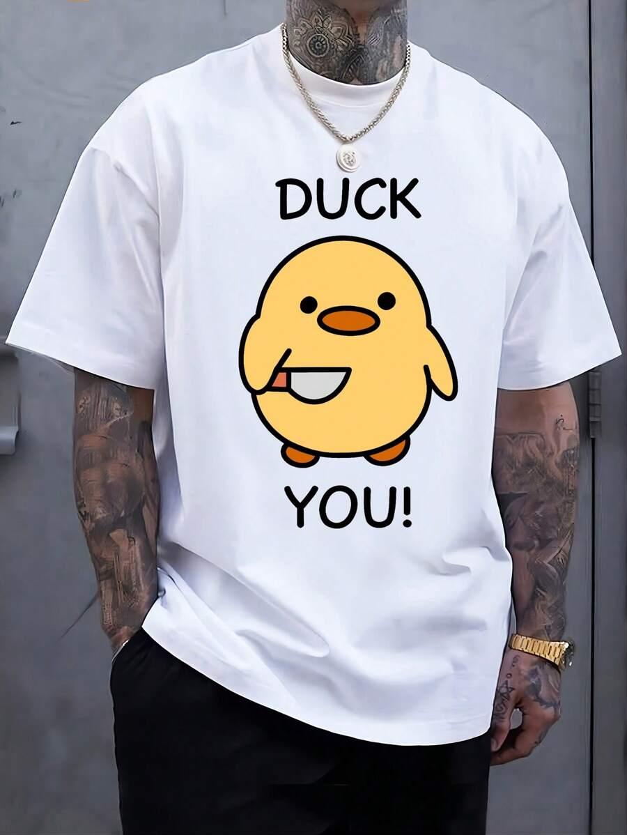 BIAŁY T-SHIRT OKRĄGŁY DEKOLT NADRUK