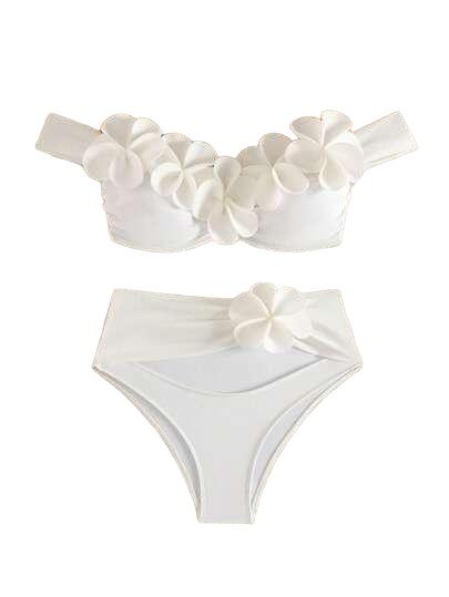 DWUCZĘŚCIOWY KOMPLET BIKINI KWIATY 3D