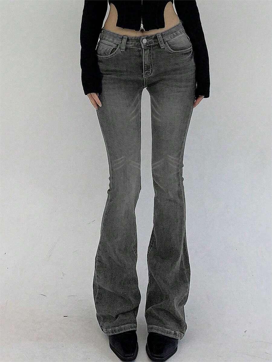 SZARE SPODNIE JEANS