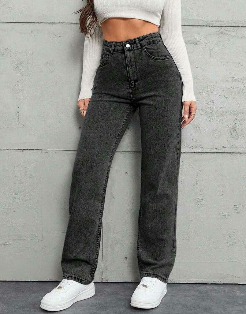 PROSTE SPODNIE JEANS WYSOKI STAN