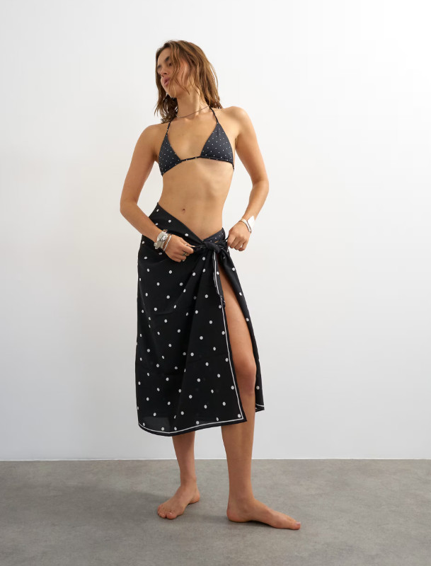 chusta plażowa sarong wzór logo kontrast
