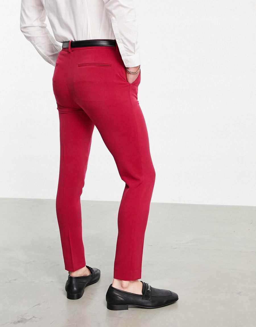 CZERWONE ELEGANCKIE SPODNIE 