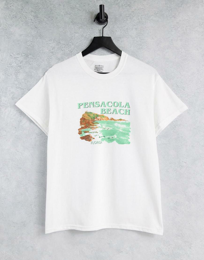 biały t-shirt print