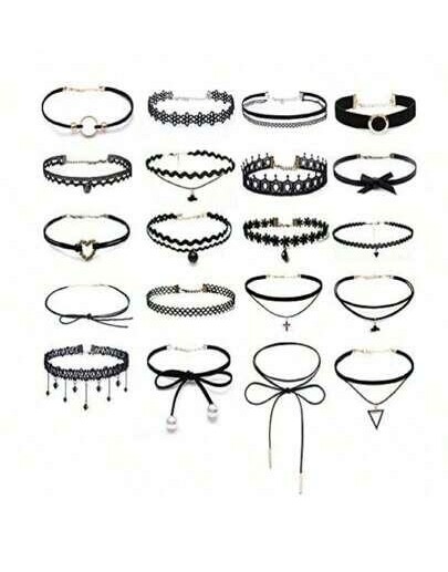 CZARNY NASZYJNIK CHOKER 20-PACK