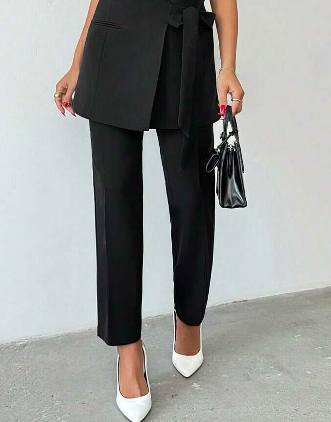 CZARNE ELEGANCKIE SPODNIE