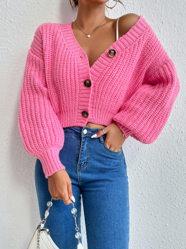 RÓŻOWY SWETER KARDIGAN GUZIKI