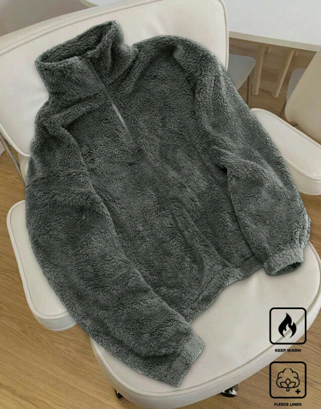 SZARA BLUZA ZAMEK