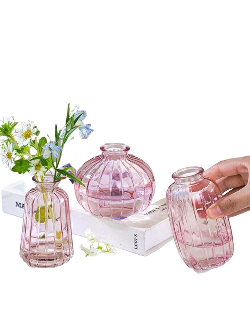 różowy wazon 3-pack 