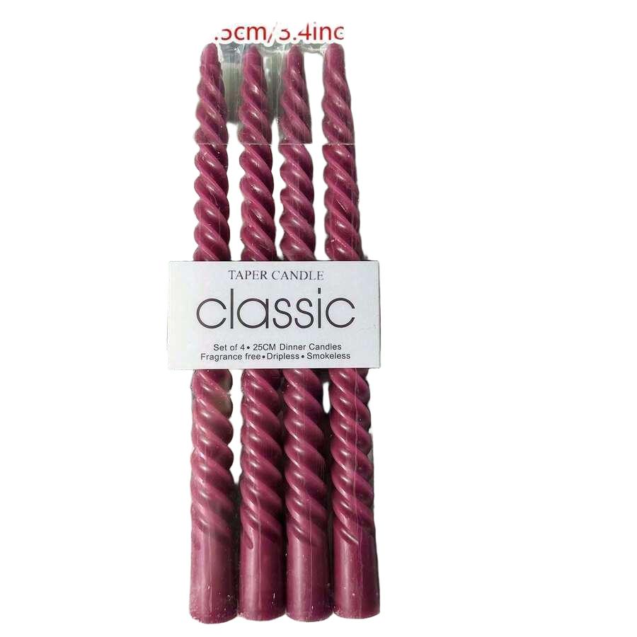 fioletowe świece 4-pack
