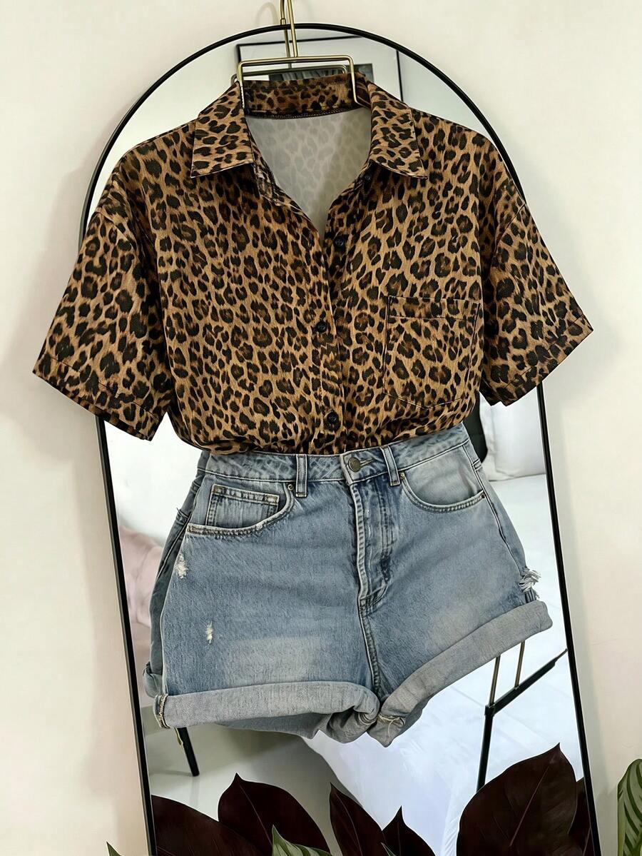 koszula krótki rękaw animal print