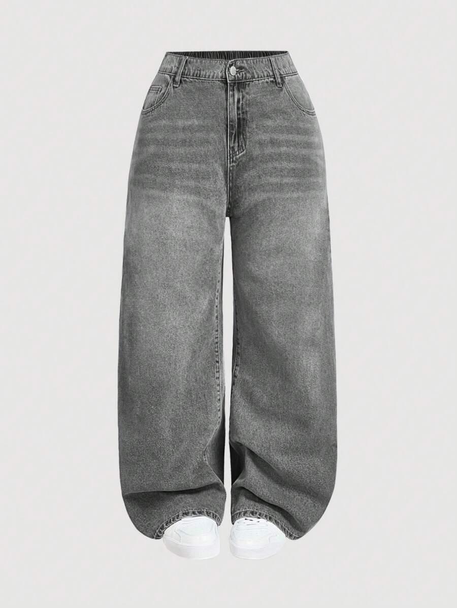 SZARE SPODNIE JEANS