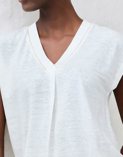 T-SHIRT DAMSKI LNIANY DEKOLT V