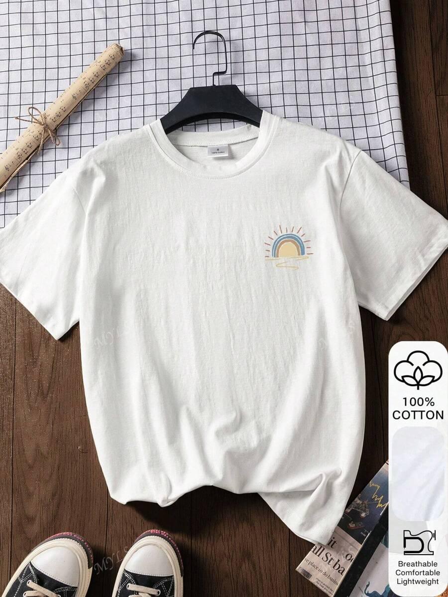 BIAŁY T-SHIRT OKRĄGŁY DEKOLT