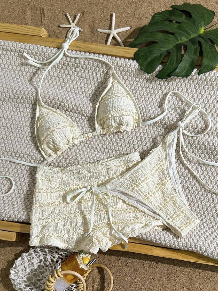 TRZYCZĘŚCIOWY KOMPLET BIKINI TESKTURA