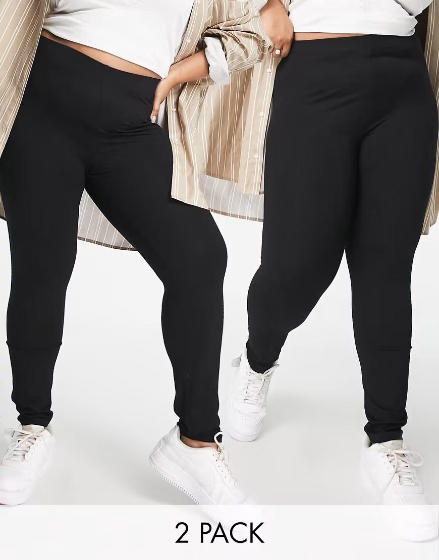 czarne legginsy 2-pack
