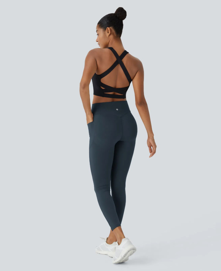 granatowe legginsy sportowe 