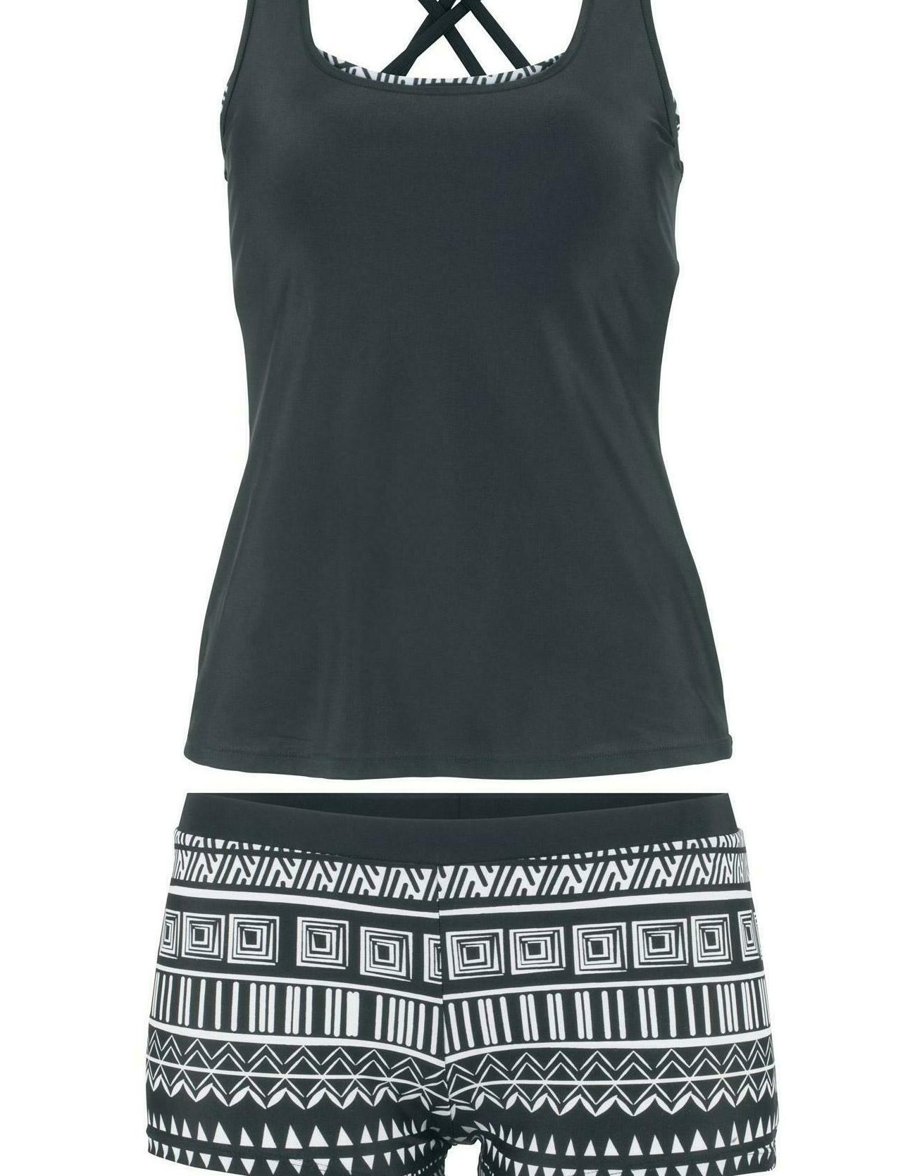TANKINI DWUCZĘŚCIOWE DAMSKIE BIUSTONOSZ SPODENKI 