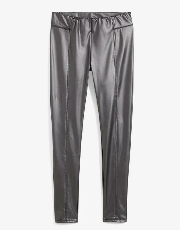 LEGGINSY Z METALICZNYM POŁYSKIEM