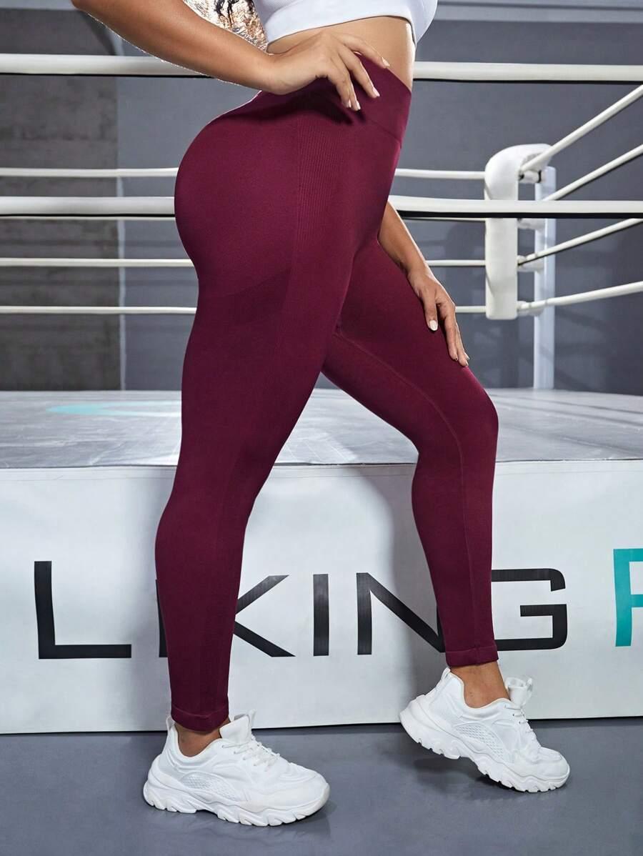 bordowe LEGGINSY WYSOKI STAN