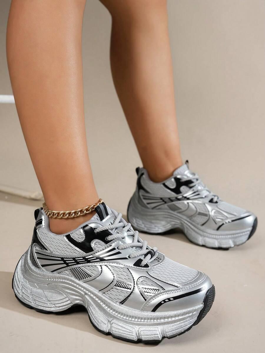 srebrne buty sportowe