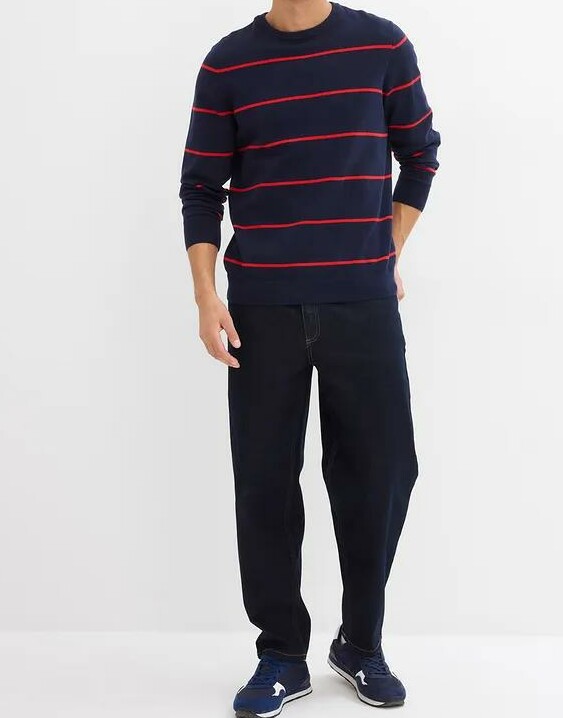 SWETER MĘSKI BAWEŁNIANY W PASKI