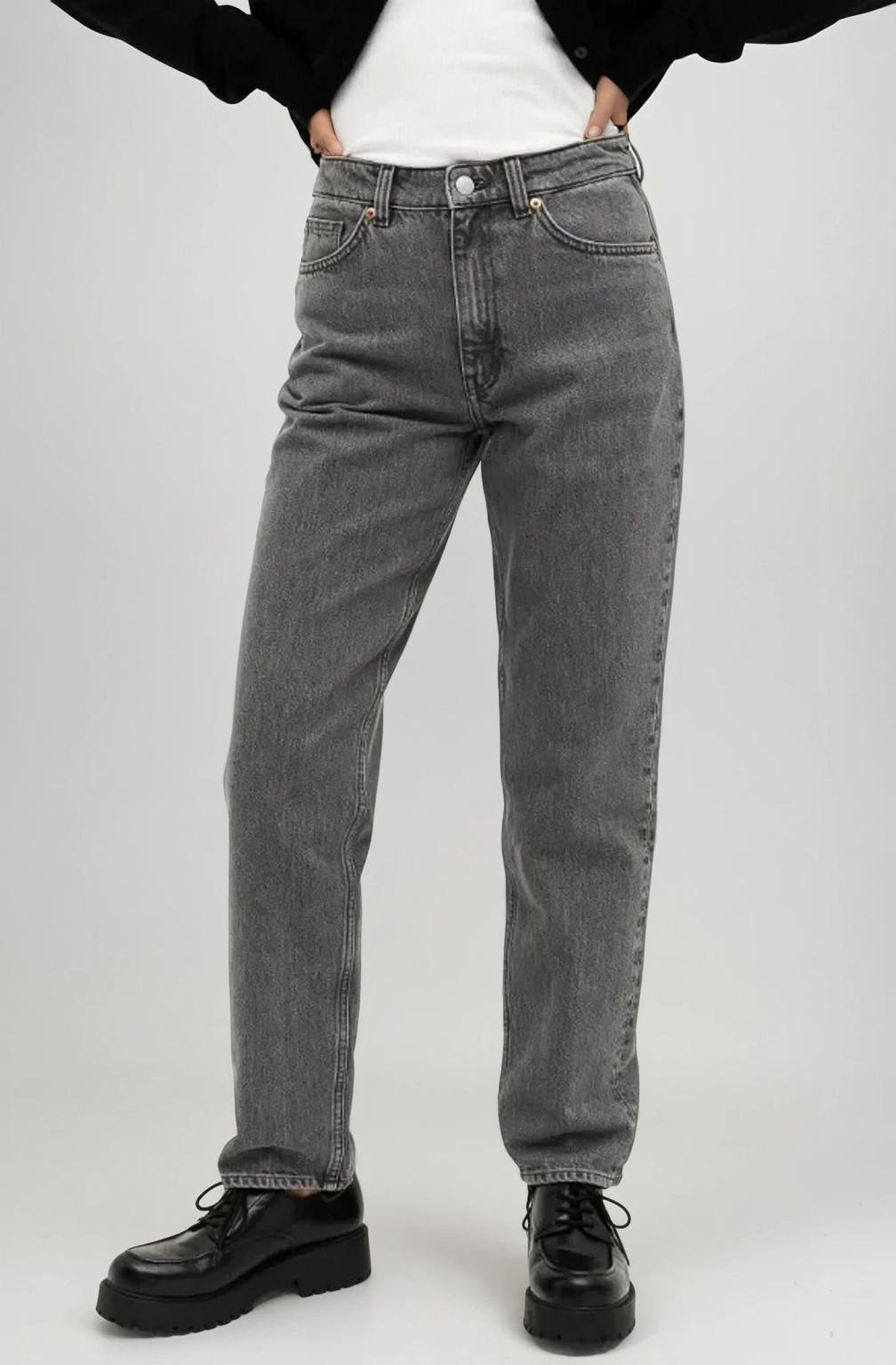 SZARE SPODNIE JEANS