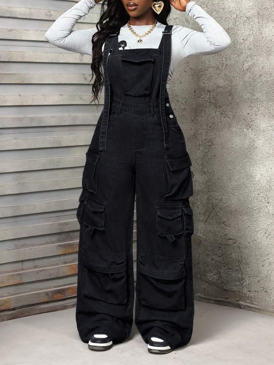 CZARNY KOMBINEZON jeans