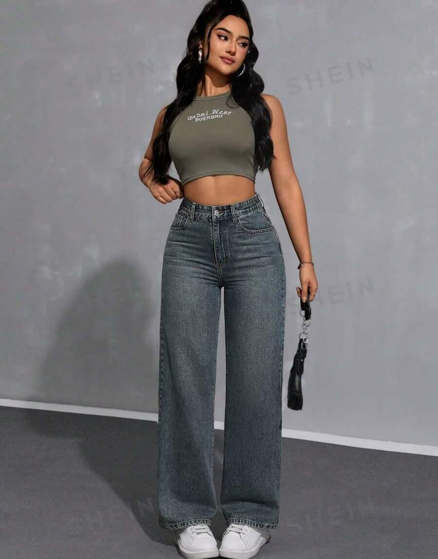 SZARE SPODNIE JEANS 