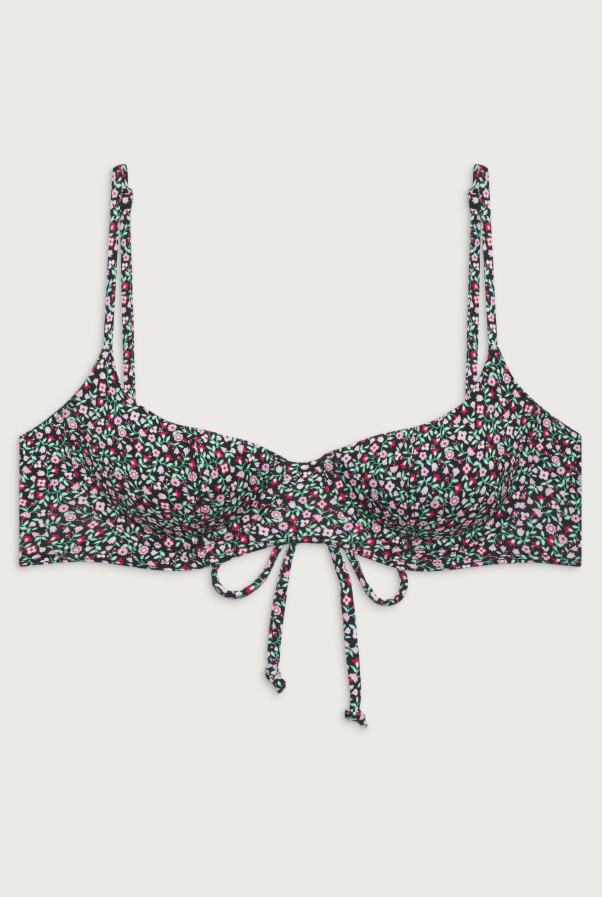 GÓRA OD BIKINI print kwiaty wiązanie