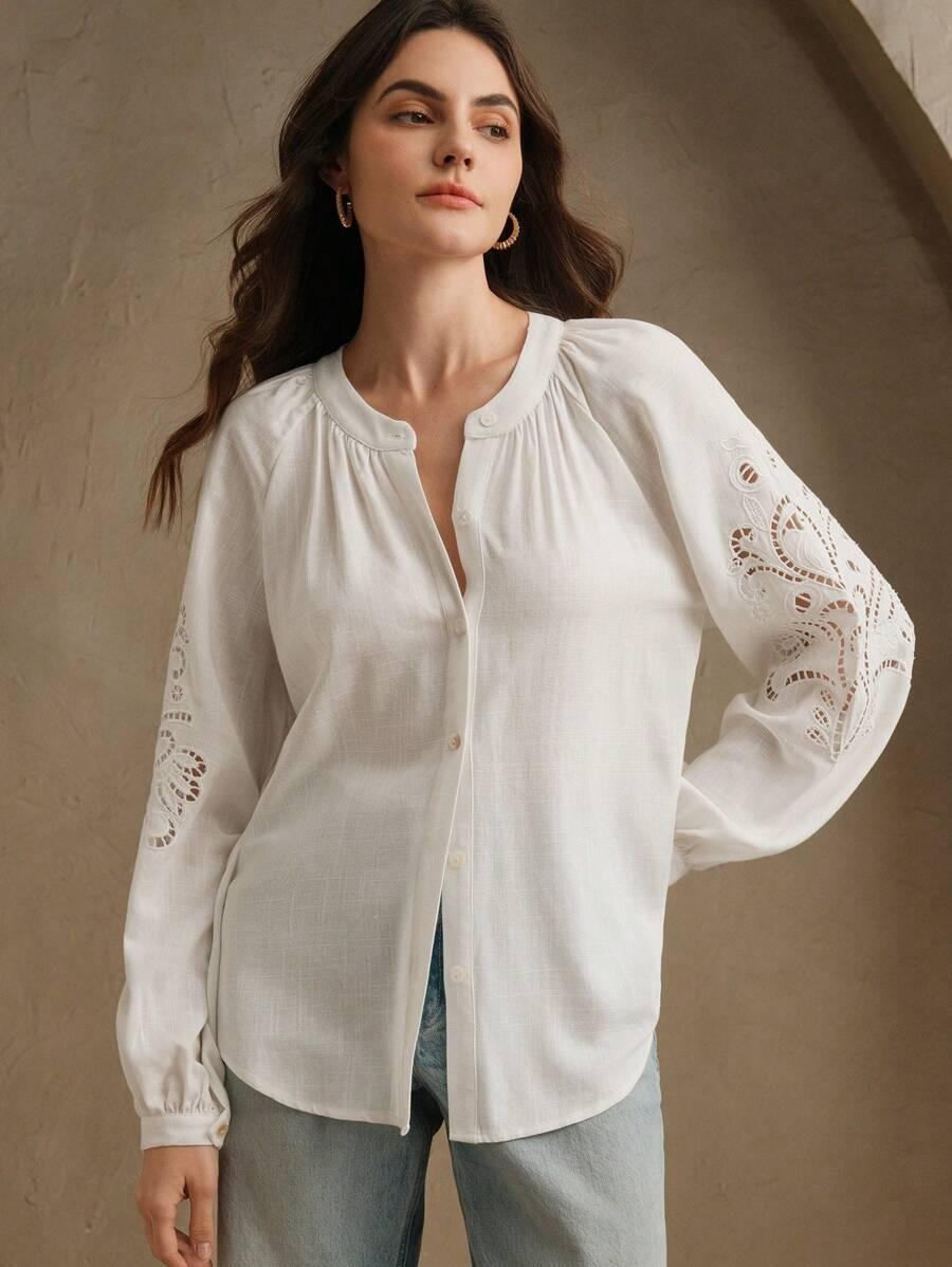biała koszula koronka