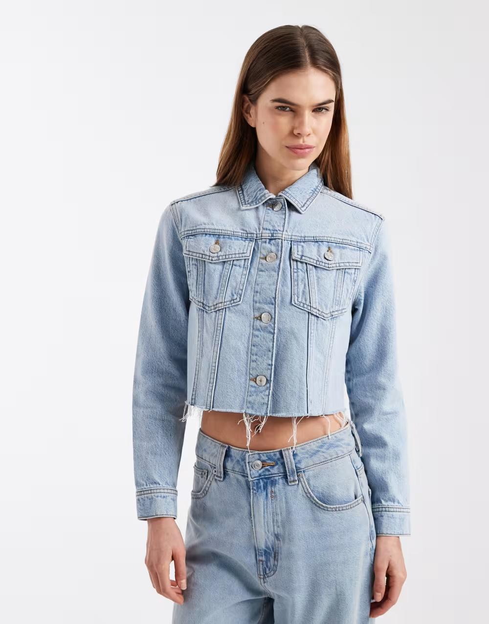 NIEBIESKA KURTKA JEANS GUZIKI