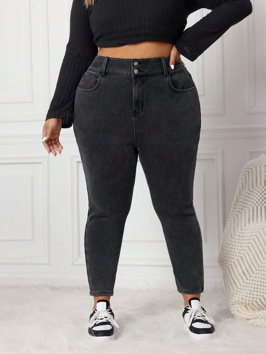 CZARNE SPODNIE JEANS