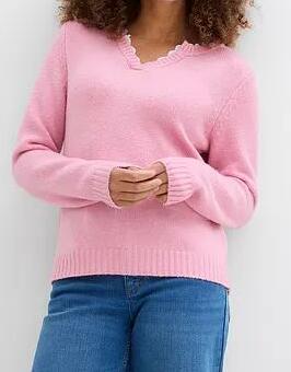 SWETER Z KORONKOWĄ WSTAWKĄ