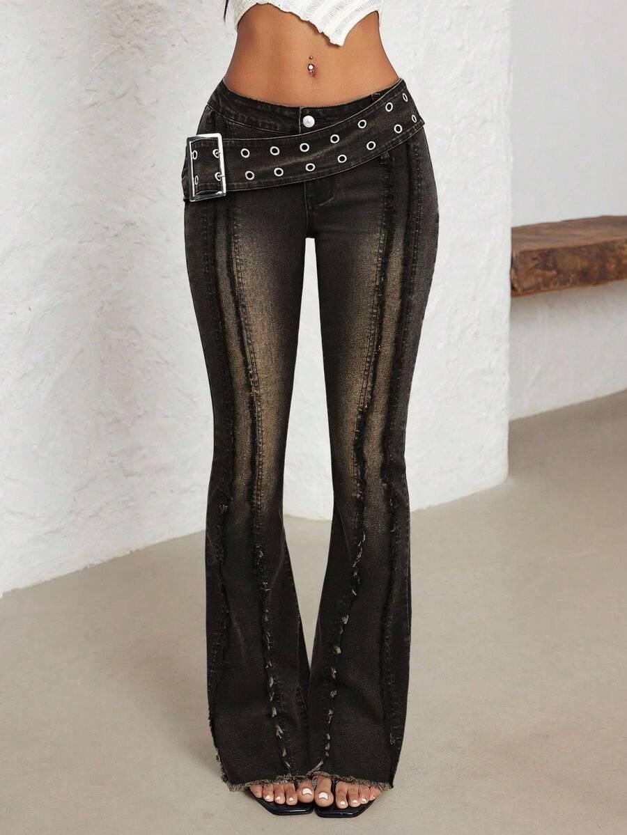 czarne spodnie jeans przetarcia