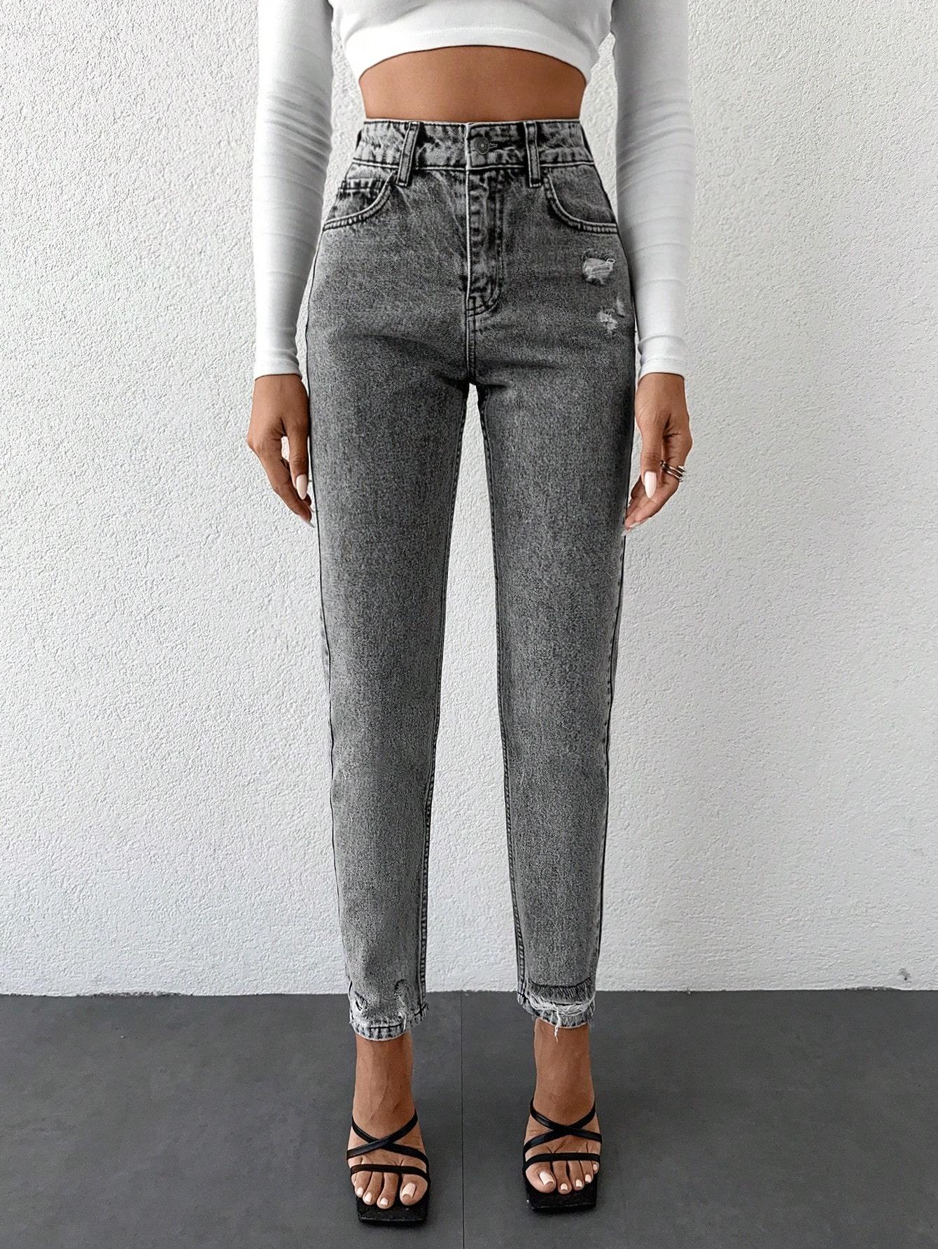 SZARE SPODNIE JEANS 