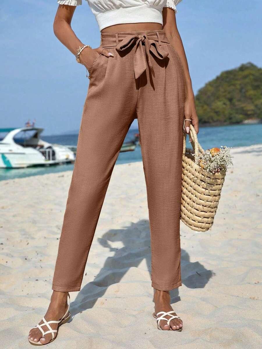 BRĄZOWE SPODNIE CASUAL 